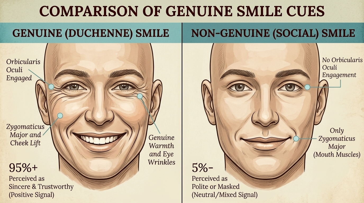 Duchenne smile vs social smile