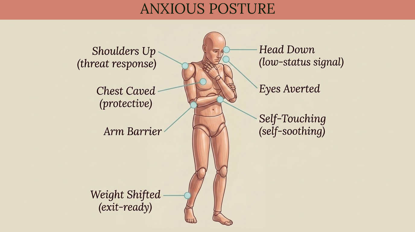 Anxious person head to toe